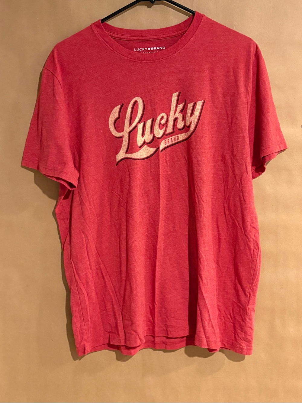Lucky Brand Red Graphic Crewneck T-Shirt